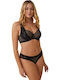 Promise Spitzen Unterwäsche-Set für Damen BH mit Schlupf Black