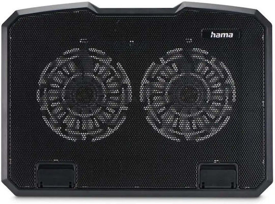HAMA Black Metal Охлаждаща подложка за Лаптоп до 15.6" с 2 Вентилатори Черен