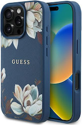 Guess Pu Grained Flowers Classic Logo Blue (iPhone 16 Pro) Guess Pu Grained Flowers Classic Logo Blue (iPhone 16 Pro)