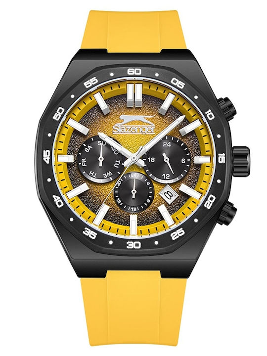Slazenger Men's Watch Battery with Yellow Rubber Strap