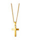Oxzen Men's Cross from Gold Plated Steel with Chain