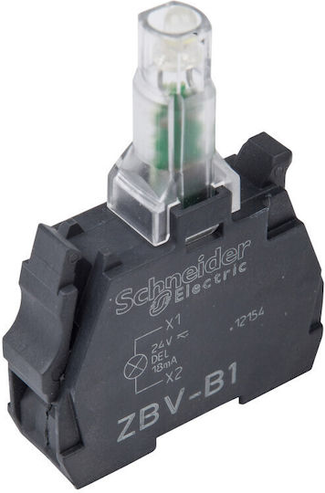 Σετ Φωτισμού Schneider Electric Κεφαλή Ø22 Led 24v Βιδωτούς Ακροδέκτες Λευκό Zbvb1