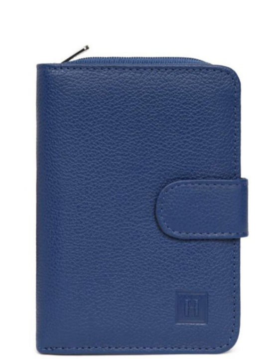 Hexagona Large Leather Women's Wallet Classic Blue