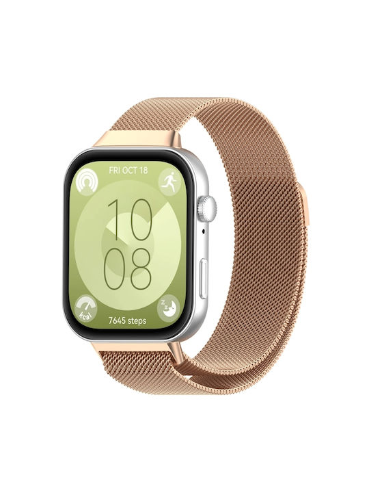 Armband Rostfreier Stahl Rose Gold (Huawei Watch Fit 3 - Huawei Uhr Fit 3)