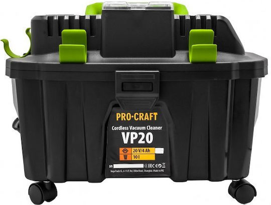 ProCraft Vp20 Епаранфортираща Прахосмукачка За Мокро/Сухо Почистване С Пластмасов Контейнер 10л