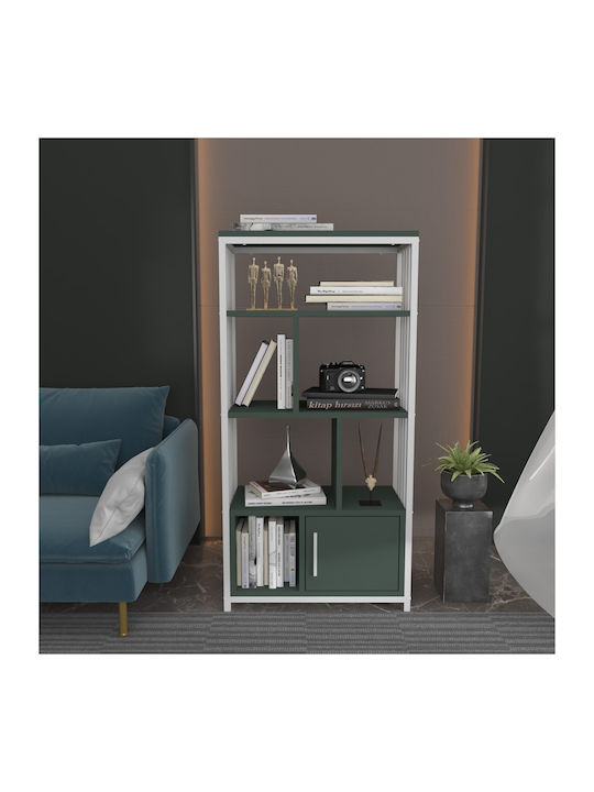 Βιβλιοθήκη Valero Green-white 60x29.6x120εκ.