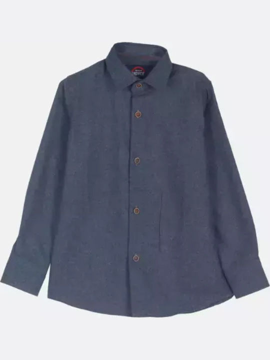Joyce Kinder Einfarbig Hemd Langarm Blau