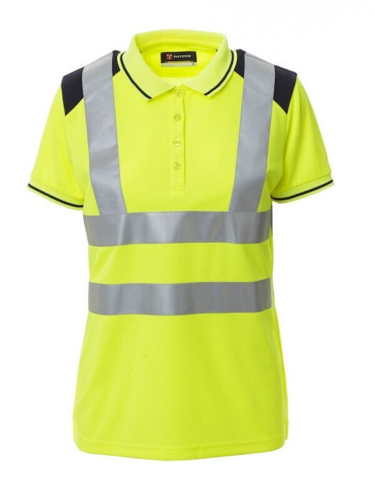 Polo reflectorizant fluorescent pentru femei Guard+lady Payper galben-albastru