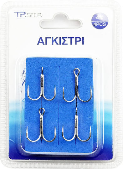Tpster Fishing Treble Hooks Set 4# 4pcs 20230