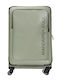Mandarina Duck Eco Coated Large Fabric Suitcase Grey-Green With 4 Wheels Height 78cm