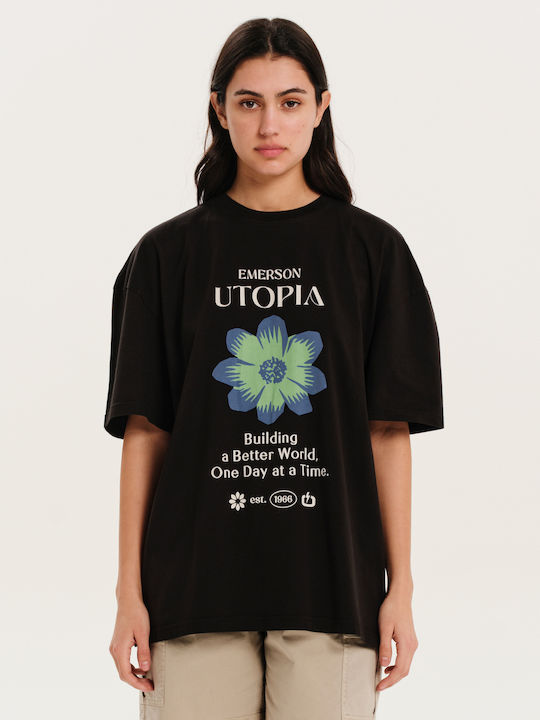 Emerson Utopia Women's Oversized T-shirt Black
