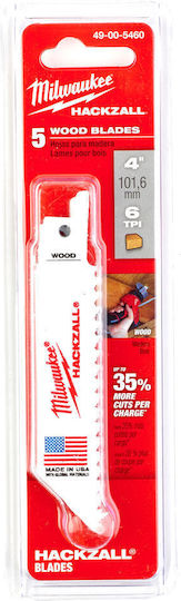 Milwaukee 49005460 Saw Blades Hackzall 100mmx6 5pcs Mw