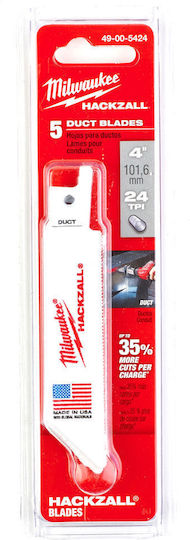 Milwaukee 49005424 Blades Hackzall 100mm 5pcs Mw