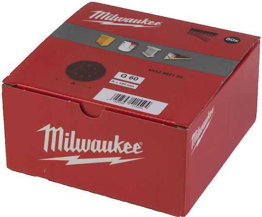 Milwaukee Abrasive Orbital Sander Sanding Sheet K80 125x125mm Set 25pcs
