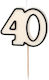 Candle Number 40 Cream Black