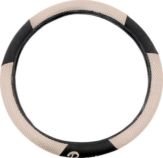 Autoline Auto-Lenkradabdeckung Racing mit Durchmesser 38cm Synthetisch Beige mit Beige Naht