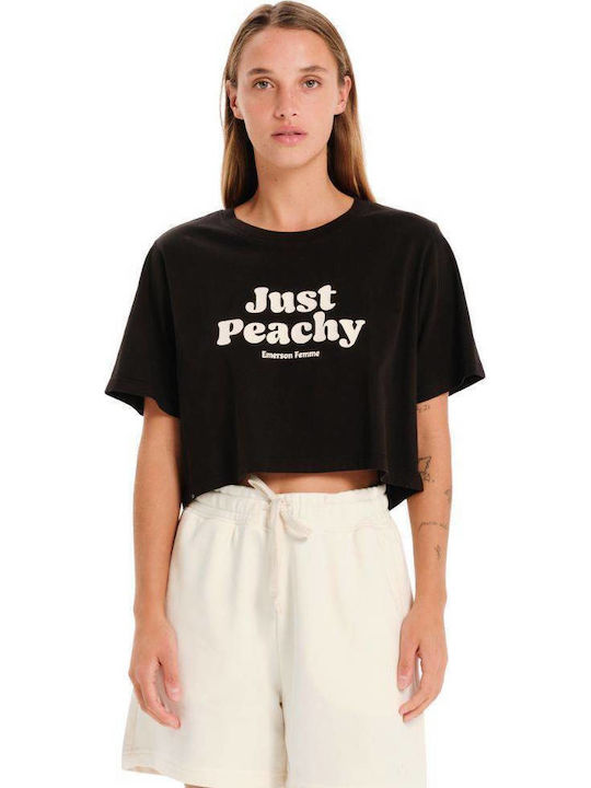 Emerson Just Peachy Damen Crop Top Baumwolle Ku...