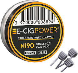E-cig Power Ni90 Triple Core Fused Clapton 10 Bobine