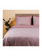 White Fabric Bettwäsche-Set Einzel 165x270cm. Luxe Pink 3Stück