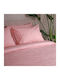White Fabric Bettwäsche-Set Überdoppel 235x270cm. Delancy Pink 4Stück