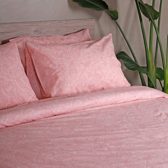 White Fabric Bettwäsche-Set Überdoppel 235x270cm. Delancy Pink 4Stück