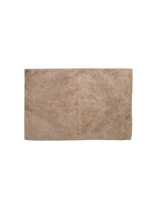White Fabric Badematte Baumwolle Rechteckig Car...