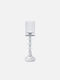 Candle Holder Glass in Silver Color 11x11x29cm 1pcs
