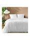 Duvet Cover Set Cotton Queen with 2 Pillowcases 240x220 L-c Heltie White