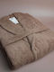 White Fabric Ankara Bademantel Coffee