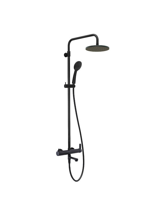 Viospiral Shower Column with Mixer Black