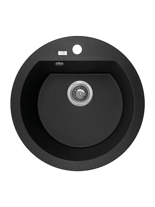 Laveo Dafne SBD 780T Drop-In Мивка от Синтетичен Гранит Ш51xД51см Черен