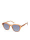 Unisex Sunglasses with Orange Plastic Frame and Blue Gradient Lens