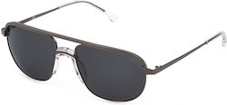 Lozza Sunglasses Gray with Metal Frame & Gray Lens