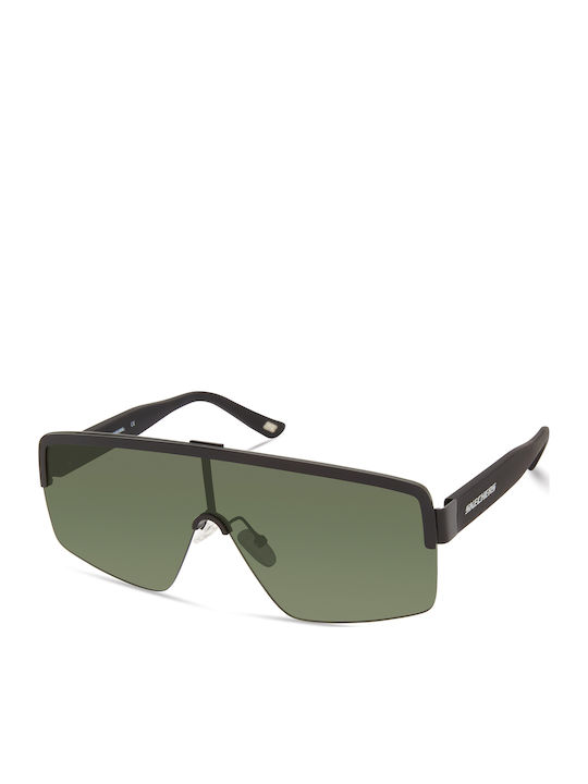 Skechers Unisex Sunglasses with Black Plastic Frame and Green Lens SE6199 0002N