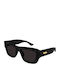 Bottega Veneta Unisex Sunglasses with Black Plastic Frame and Black Lens BV1357S 001