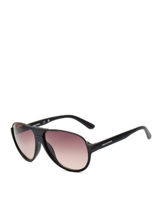 Skechers Unisex Sunglasses with Black Plastic Frame and Brown Gradient Lens SE6195 5802F