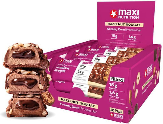 MaxiNutrition Creamy Core Μπάρες Πρωτεΐνης με Γεύση Hazelnut Nougat 12x45gr