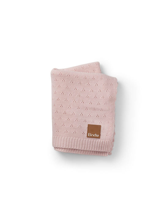 Knitted Cuddle Blanket 75x100 Elodie Pointelle Acrylic Misty Pink 30326205209na 75x100