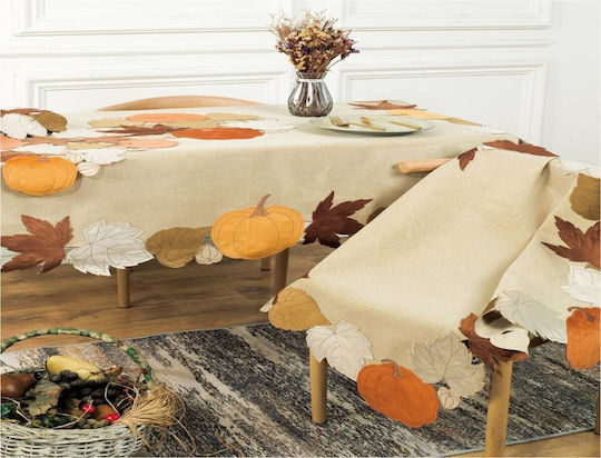 Liolios Home Карирана Покривка за Маса Halloween Многоцветна 85x85 см