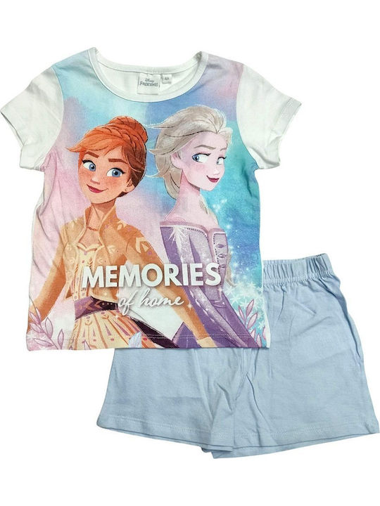 Disney Детска пижама Лятна White Frozen