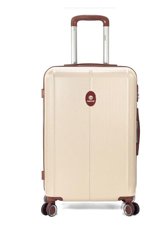 Benzi Mittlerer Hartgepäckkoffer Beige mit 4 Rädern Höhe 66cm
