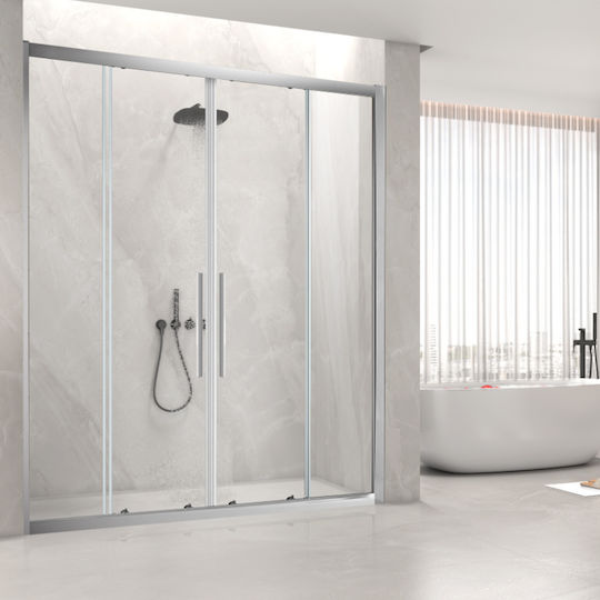 Aquarelle Venia 80 Plus Shower Screen for Shower with Sliding Door 170x195cm Clear Glass