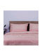 White Fabric Sheet Set Single Cotton Darby Pink 165x250cm
