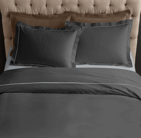 White Fabric Sheet Set King Cotton Savoy Grey 270x280cm
