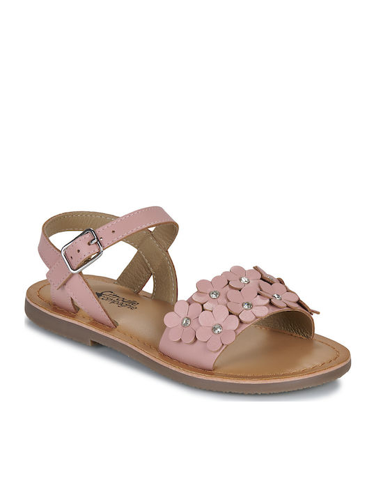 Citrouille et Compagnie Kids' Sandals Fleurs Pink