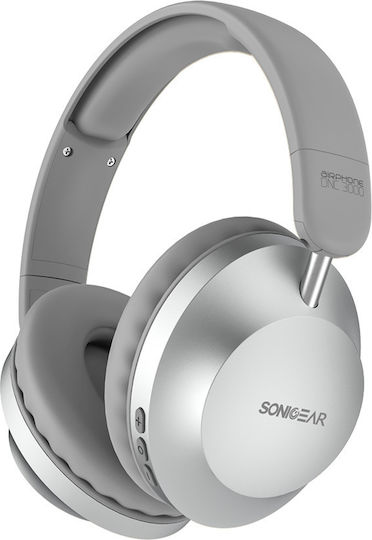 Sonic Gear Airphone DNC 3000 Ασύρματα Bluetooth On Ear Ακουστικά με 20 ώρες Λειτουργίας Platinum
