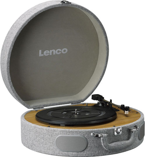 Lenco LS-66GY Koffer Plattenspieler mit Vorverstärker und Eingebaute Lautsprecher Gray