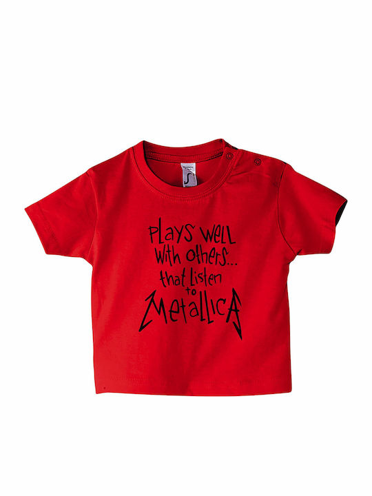 Σετ Παιδικά T-shirts Red Metallica Baby, Plays ...