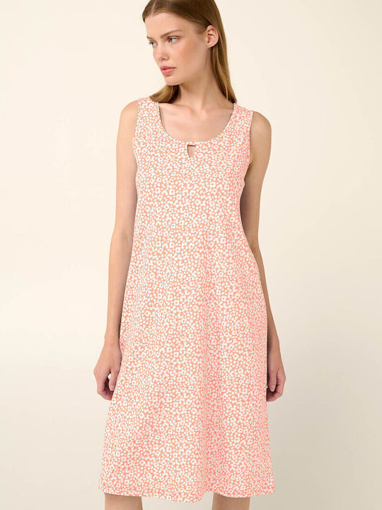 Vamp Sommer Damen Nachthemd Salmon