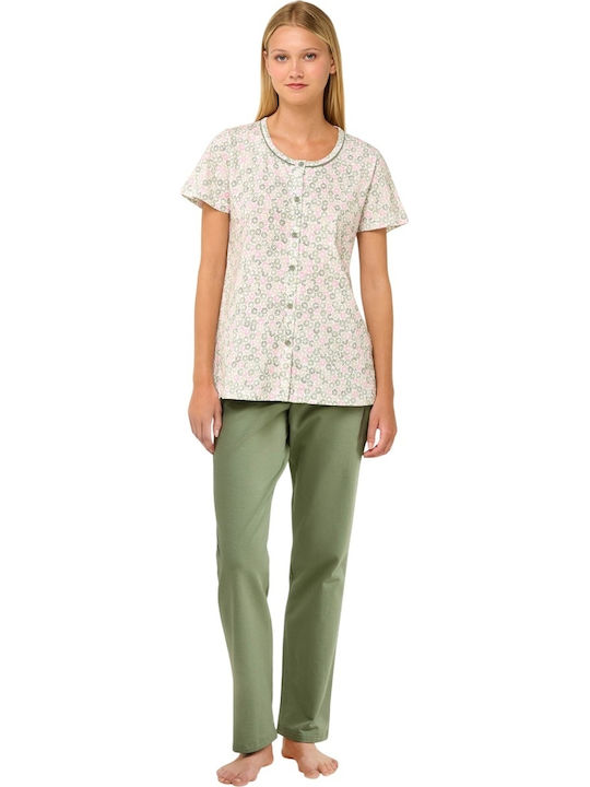 Vamp Summer Women's Pyjama Set Green Oil